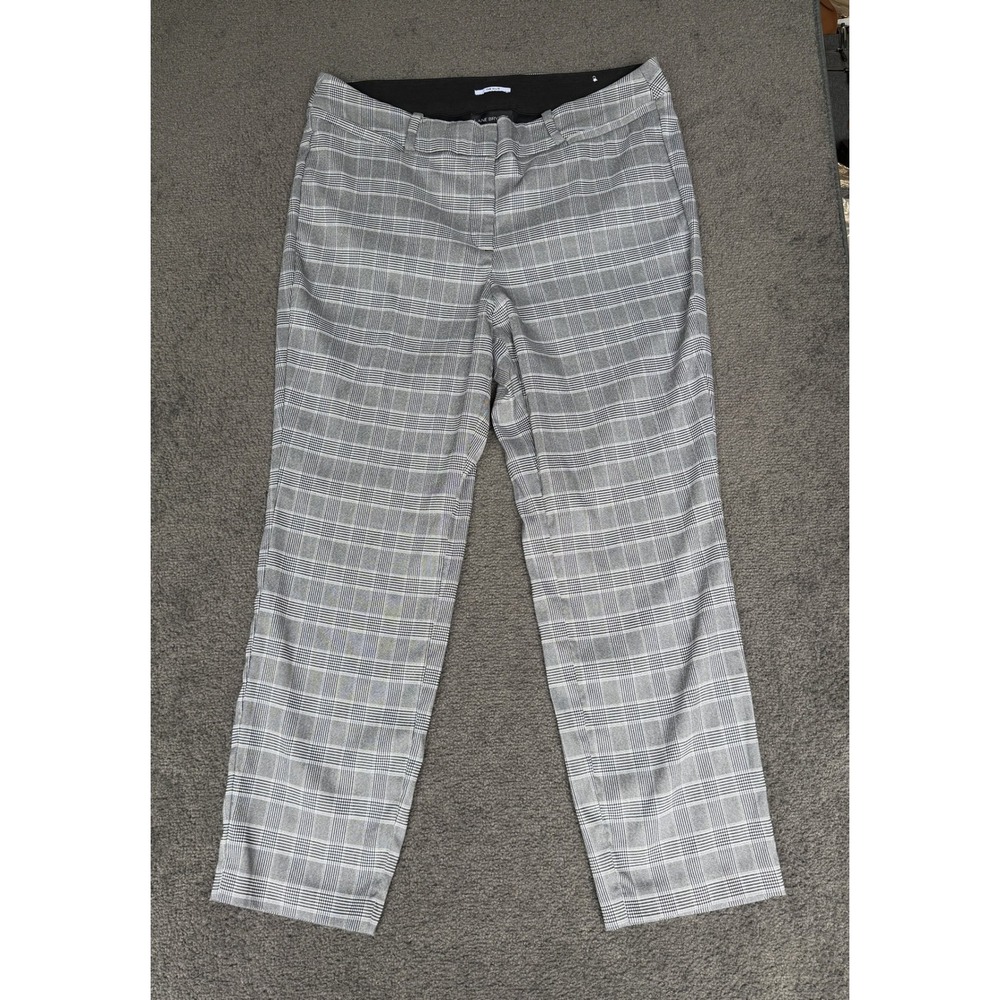Lane Bryant The Allie Plaid Ankle Pants Gray Black White Plus Size 18R Stretch